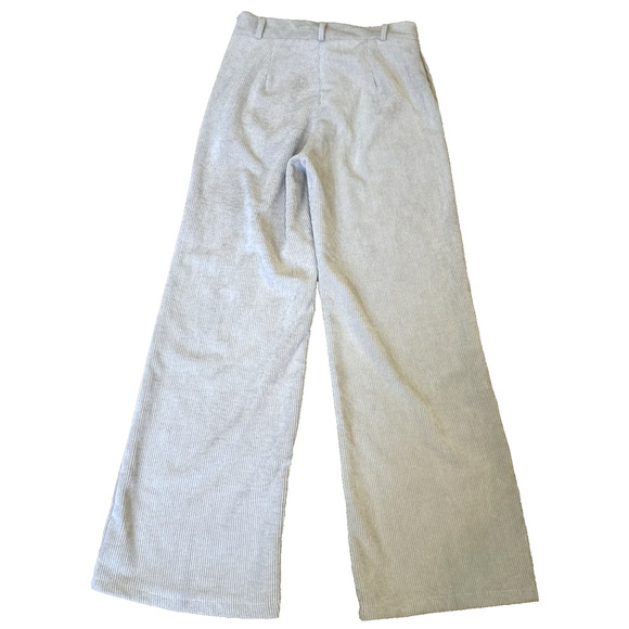 Vintage Made In Italy Tan Velour Corduroy Wide Leg Pants High Waist Sz 6 29"x30" - Picture 3 of 10